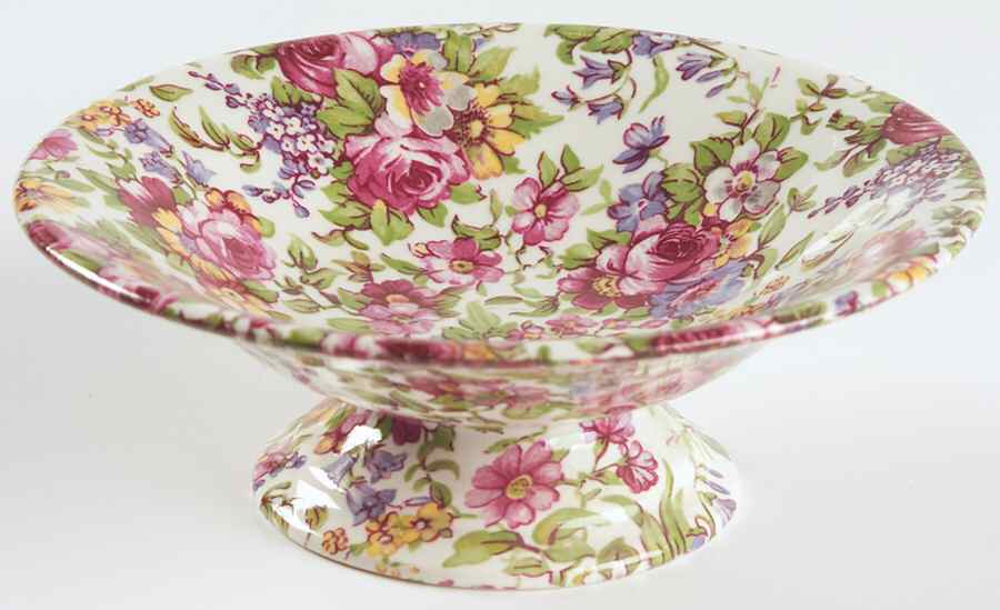 Summertime (Earthenware, Circa 1995) Round Compote (Height X Width) by Royal Winton-1