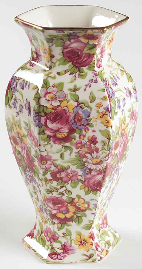 Summertime (Earthenware, Circa 1995) Hexagonal Vase by Royal Winton-1