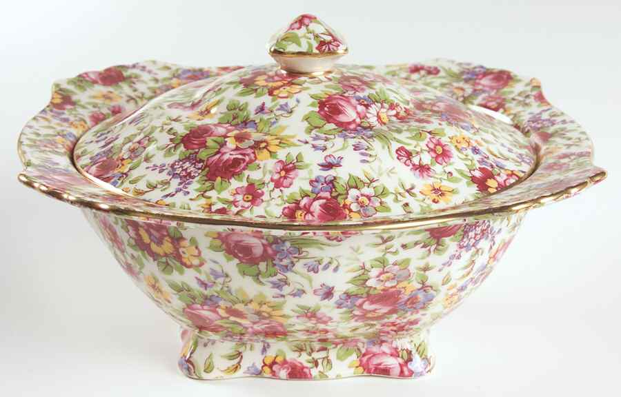 Summertime (Earthenware, Circa 1995) Square Covered Vegetable by Royal Winton-1