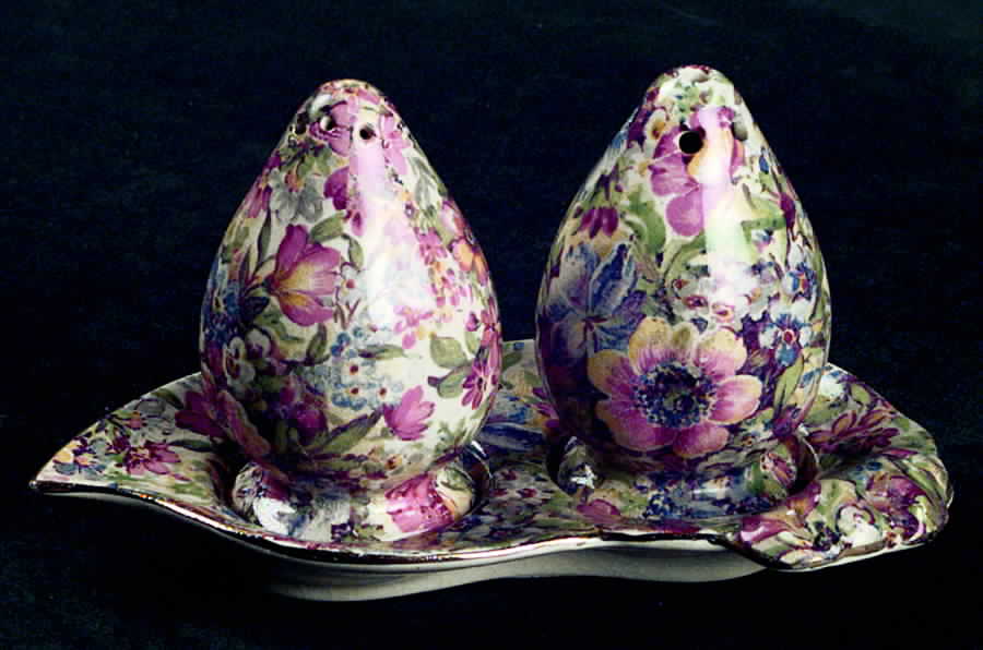 Sunshine (3 Pc) Salt & Pepper Tray Set by Royal Winton-1
