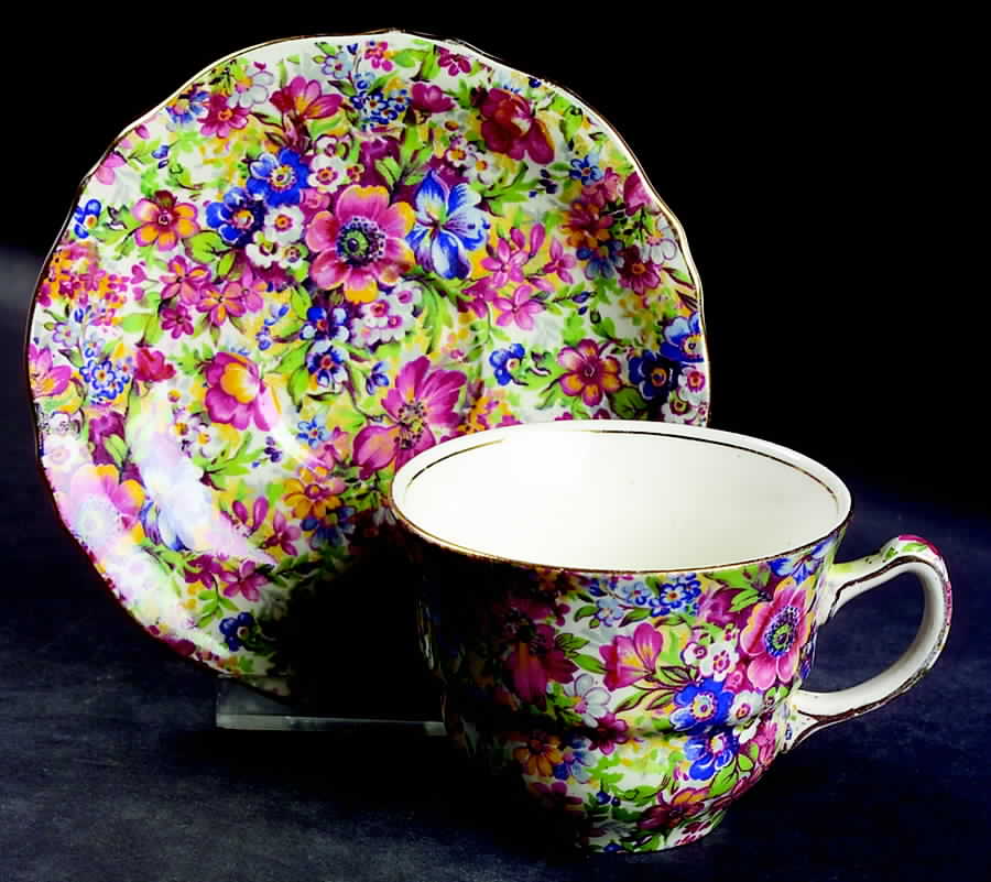 Sunshine Flat Cup & Saucer Set by Royal Winton-1
