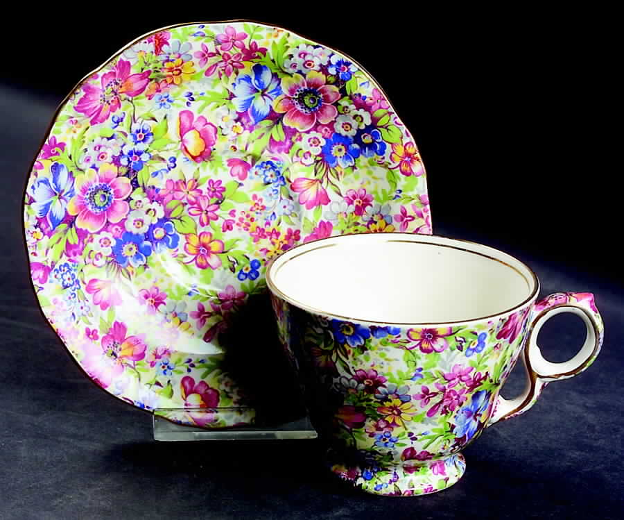 Sunshine Footed Cup & Saucer Set by Royal Winton-1