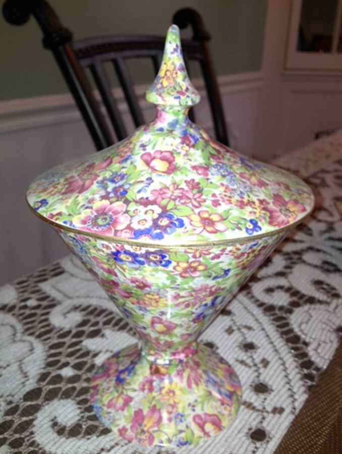 Sunshine Candy Jar & Lid by Royal Winton-1