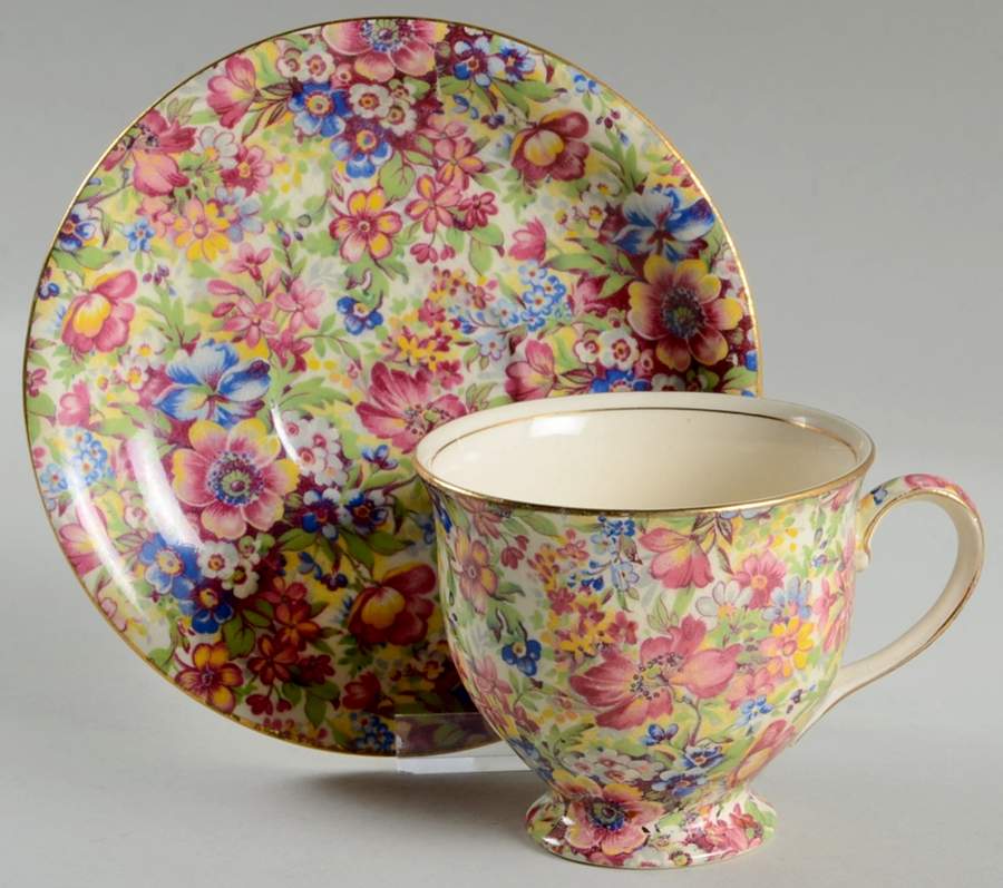 Sunshine Albans Shape Footed Cup & Saucer Set by Royal Winton-1