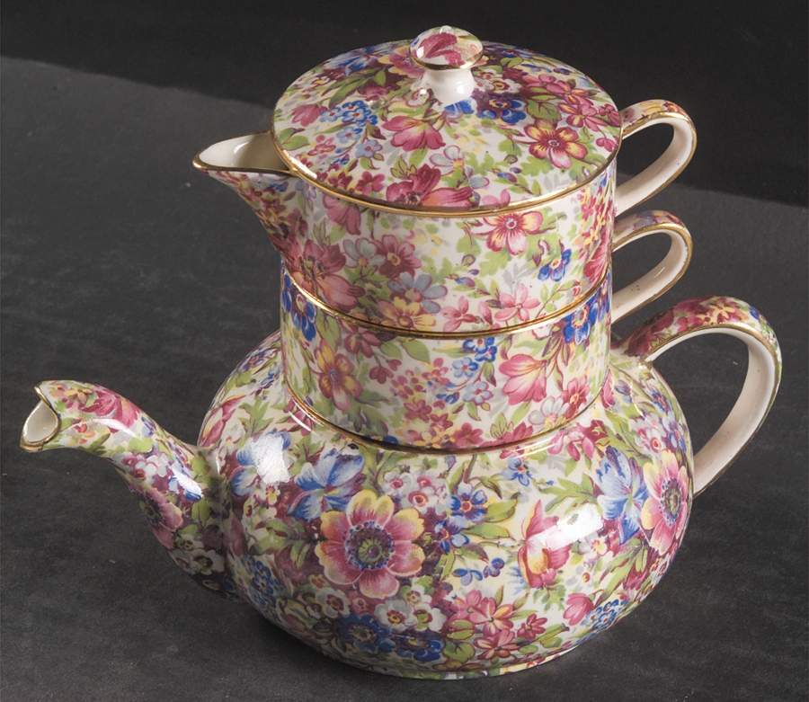 Sunshine Mini Teapot Stacking Set (Creamer, Sugar) by Royal Winton-1