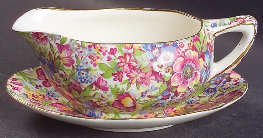 Sunshine Mint Boat & Stand by Royal Winton-1