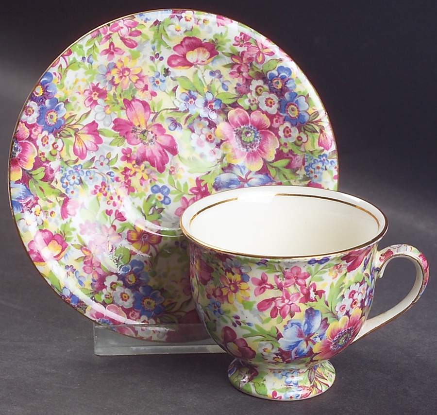 Sunshine Footed Demitasse Cup & Saucer Set by Royal Winton-1