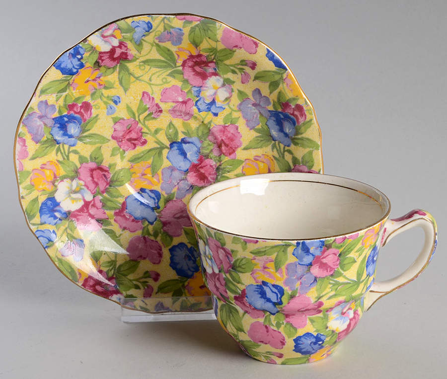 Sweet Pea Flat Cup & Saucer Set by Royal Winton-1