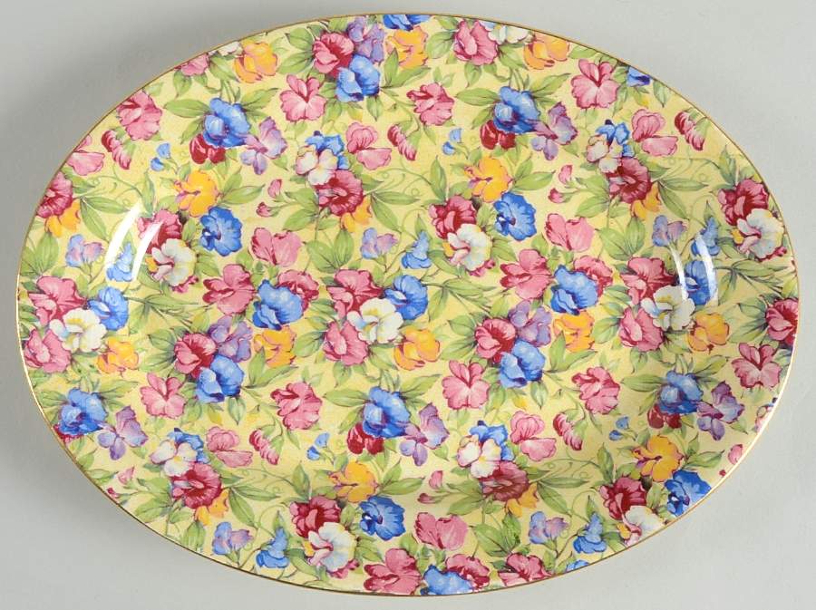 Sweet Pea 10" Oval Serving Platter by Royal Winton-1