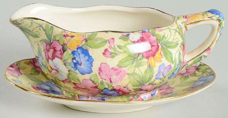 Sweet Pea Mint Boat & Stand by Royal Winton-1