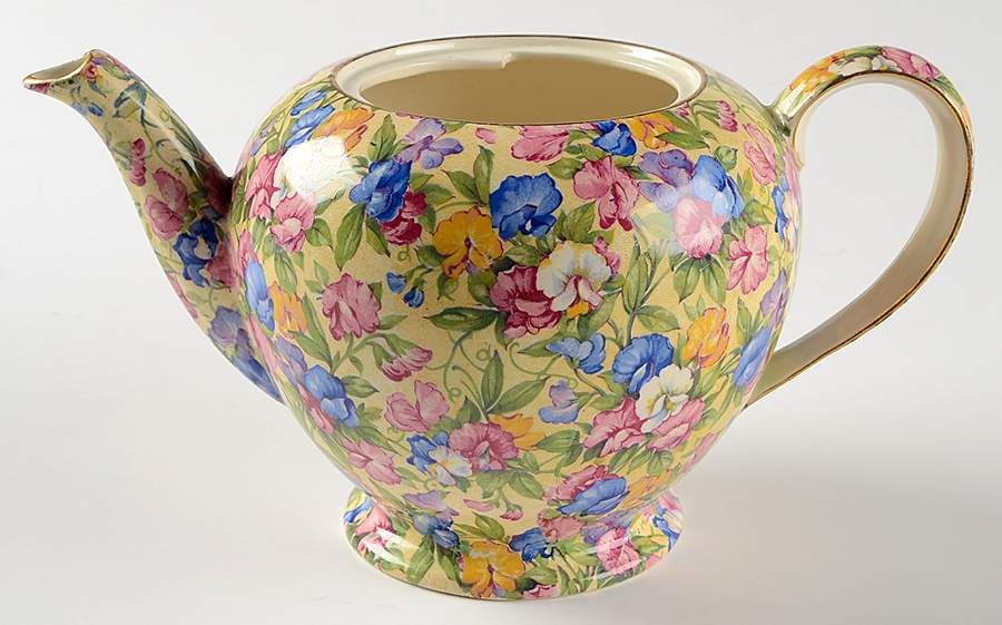 Sweet Pea 4 Cup Albans Teapot No Lid by Royal Winton-1