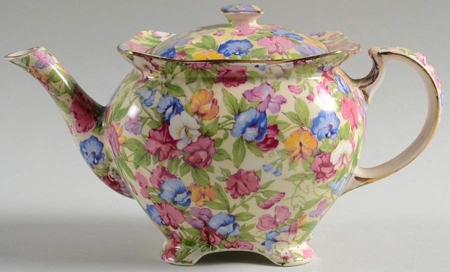 Sweet Pea Late Athena Teapot & Lid by Royal Winton-1