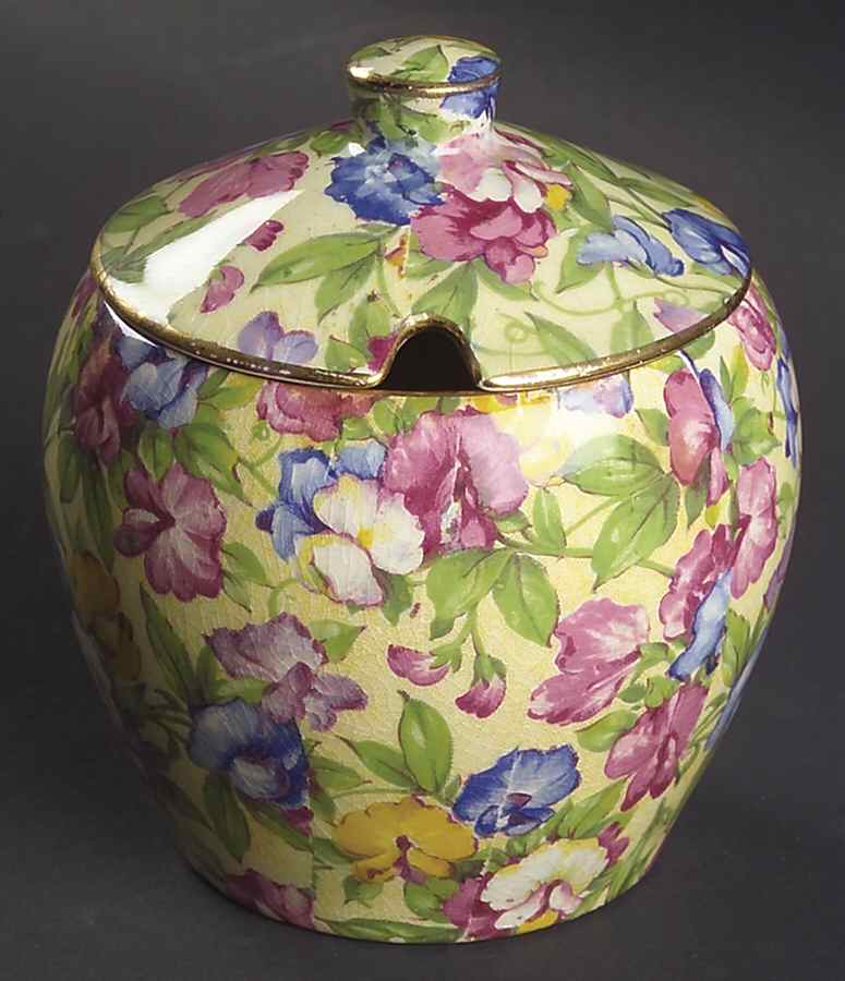 Sweet Pea Jam/Jelly & Lid by Royal Winton-1