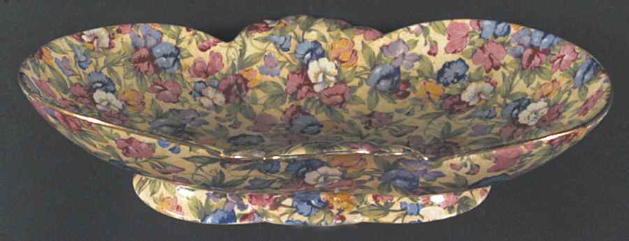Sweet Pea 10" Oval Scalloped Bowl by Royal Winton-1