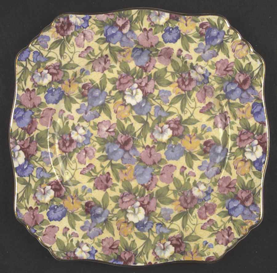 Sweet Pea Square Luncheon Plate by Royal Winton-1