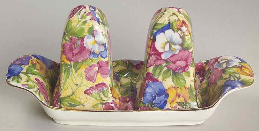 Sweet Pea (3 Pc) Salt & Pepper Tray Set by Royal Winton-1