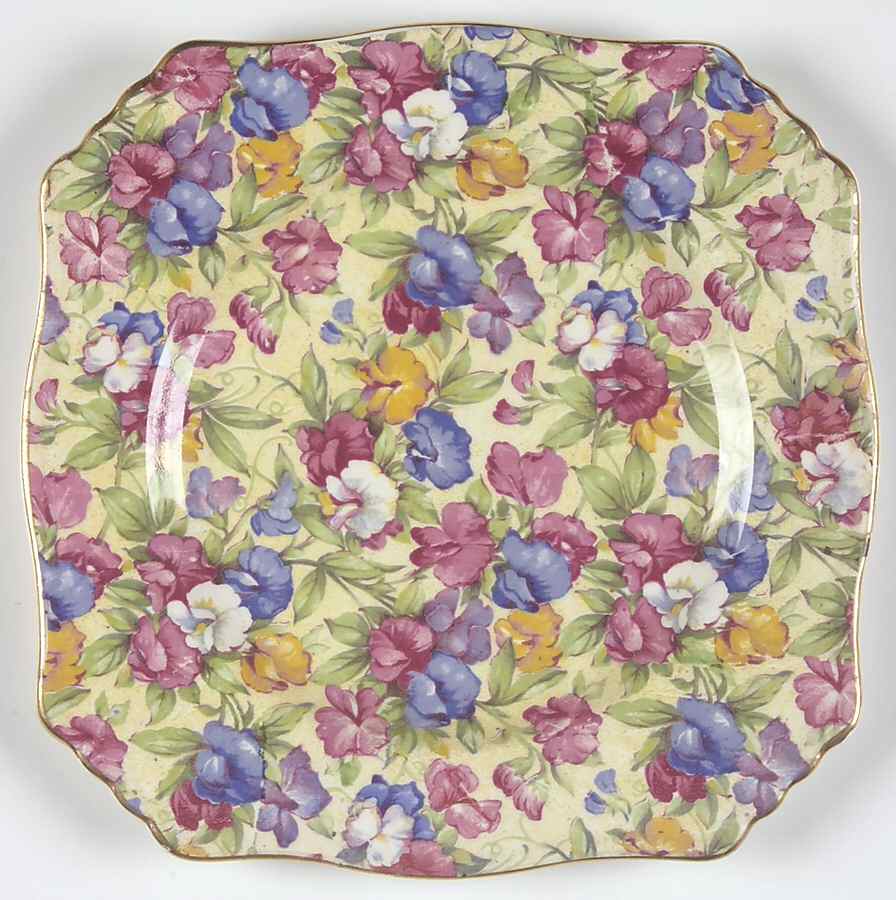 Sweet Pea Square Salad Plate by Royal Winton-1
