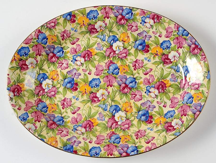 Sweet Pea 11" Oval Serving Platter by Royal Winton-1