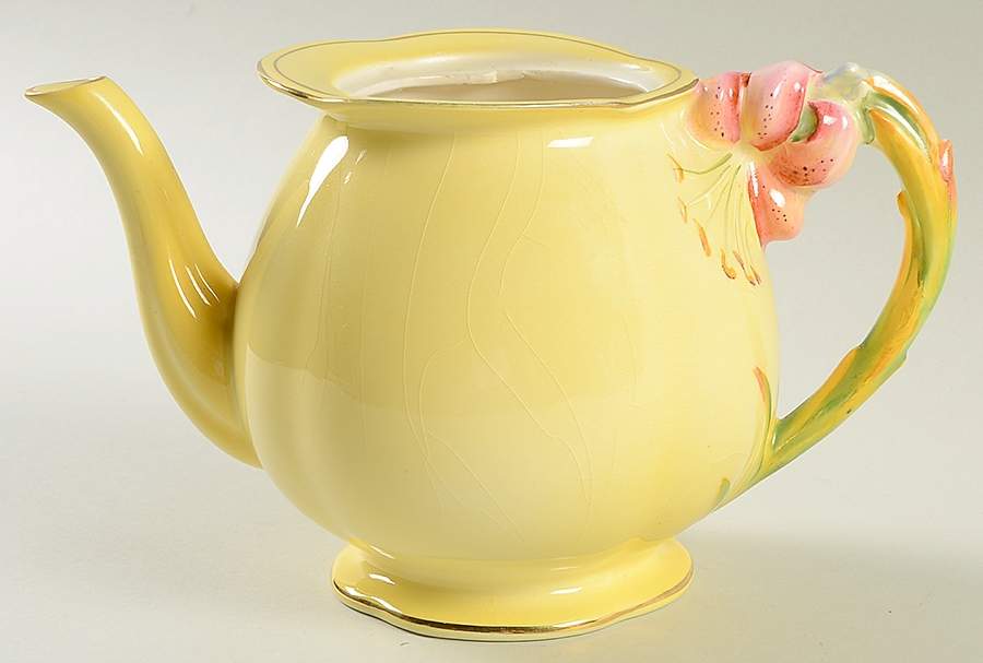 Tiger Lily Yellow Teapot No Lid by Royal Winton-1