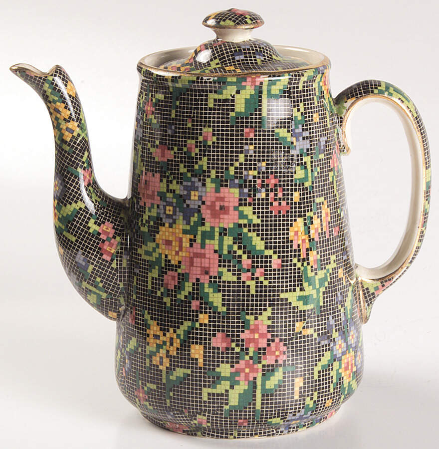 Victorian Greek Shape Coffee Pot & Lid by Royal Winton-1