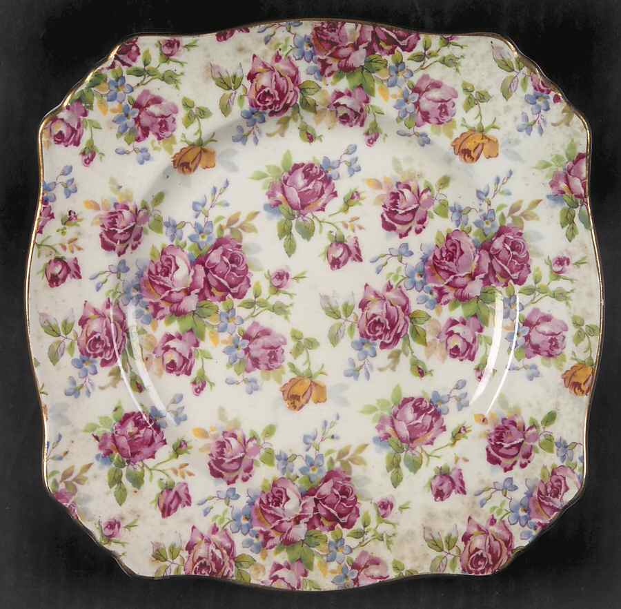 Victorian Rose Square Salad Plate by Royal Winton-1