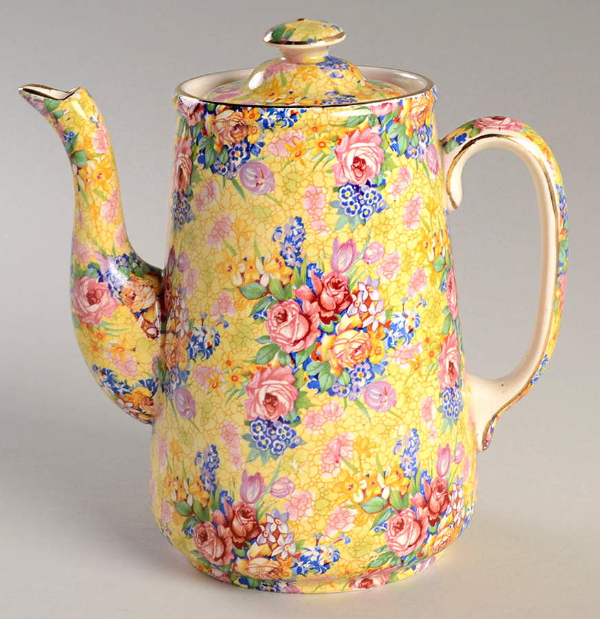 Welbeck (Older) Greek Shape Coffee Pot & Lid by Royal Winton-1