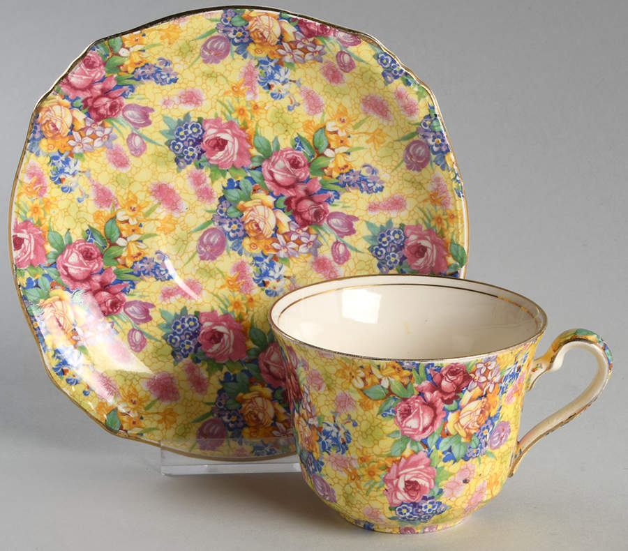 Welbeck (Older) Ascot Shape Flat Cup & Saucer Set by Royal Winton-1