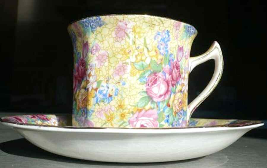 Welbeck (Older) Flat Cup & Saucer Set by Royal Winton-1