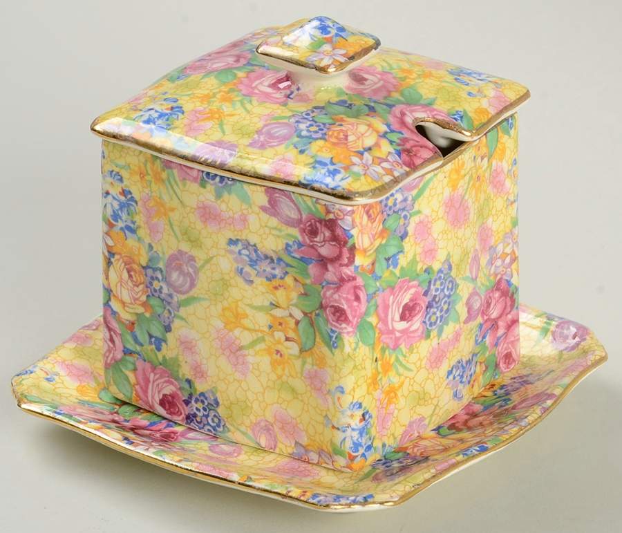 Welbeck (Older) Jam/Jelly & Lid W/Underplate by Royal Winton-1