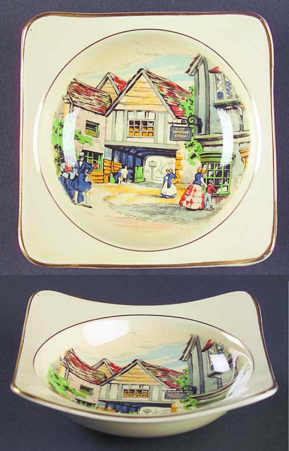 Ye Olde Innes 4" Square Sweet Meat by Royal Winton-1