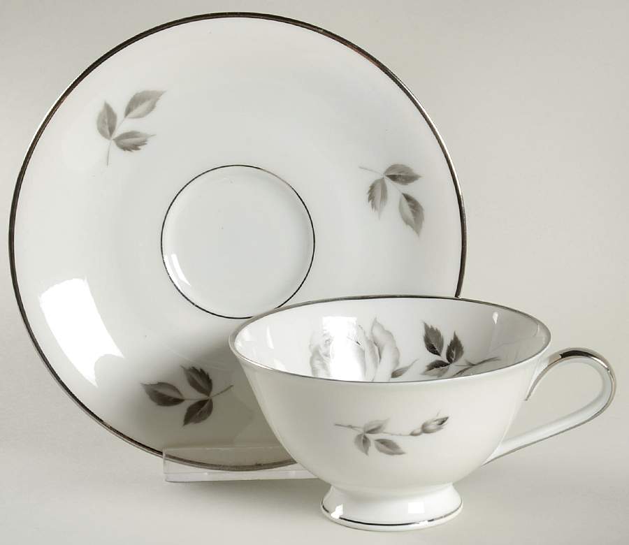 Royal Rose Footed Cup & Saucer Set by Royal Crest(Germany)-1