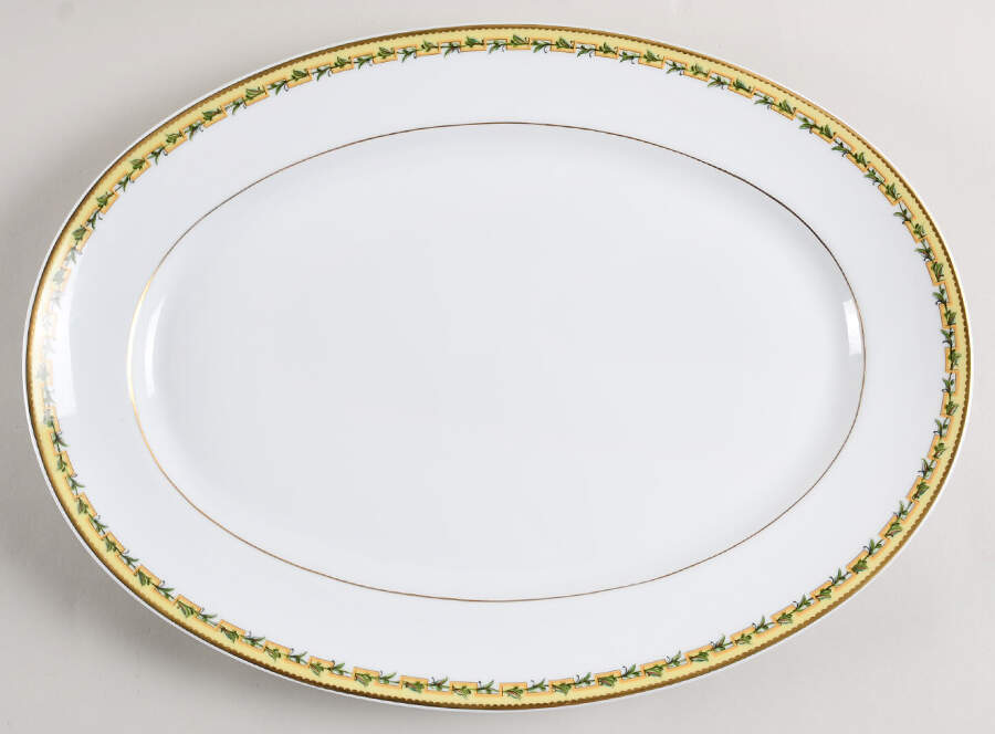 Bougainville Yellow 16" Oval Serving Platter by Raynaud-1