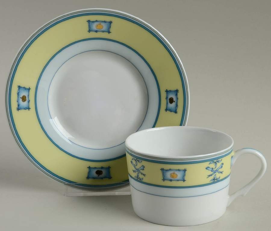 Pommes D'Or Flat Cup & Saucer Set by Raynaud-1