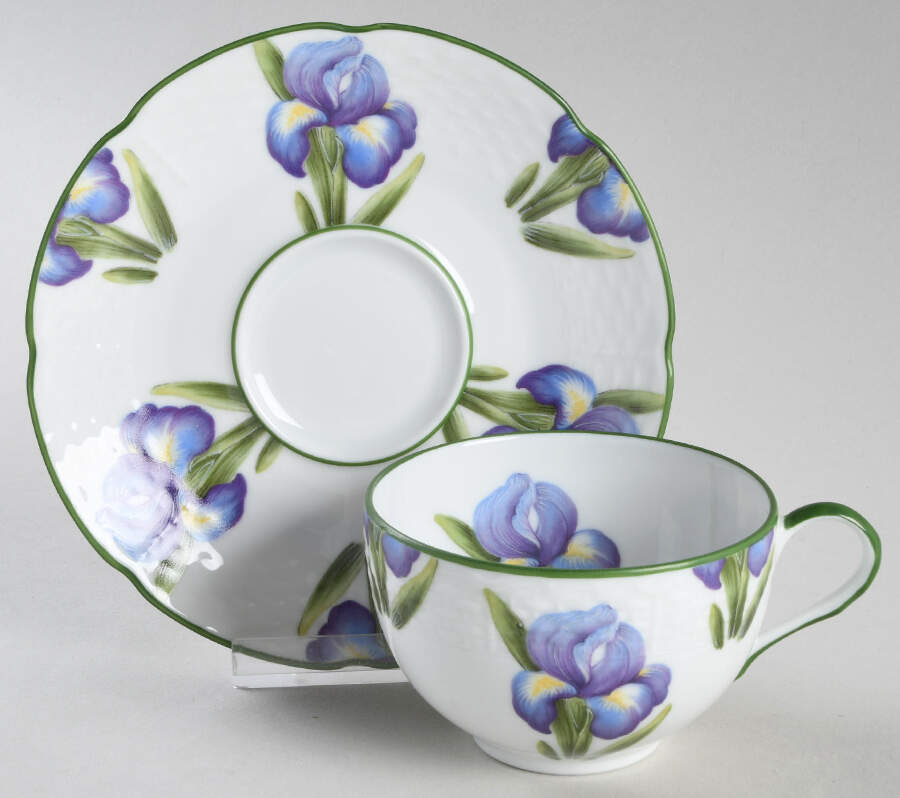 Villandry (Legumes Fleurs Fruits Vegetables) Flat Cup & Saucer Set by Raynaud-1
