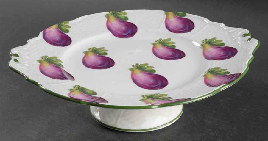 Villandry (Legumes Fleurs Fruits Vegetables) 11" Diameter Pedestal Cake Stand by Raynaud-1