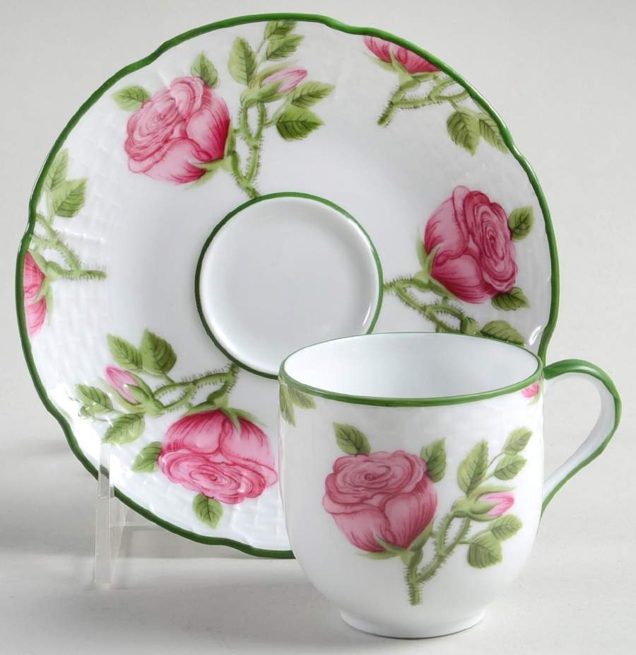 Villandry (Legumes Fleurs Fruits Vegetables) Flat Demitasse Cup & Saucer Set by Raynaud-1