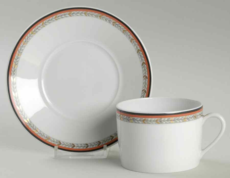 Adriana Brique Flat Cup & Saucer Set by Royale (France)-1