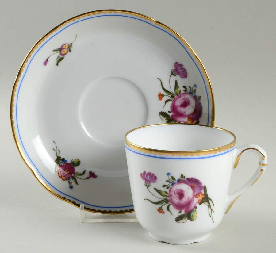 A La Reine Flat Cup & Saucer Set by Royale (France)-1