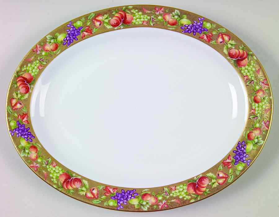 Botticelli 11" Oval Serving Platter by Royale (France)-1