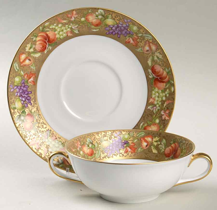 Botticelli Flat Cream Soup Bowl & Saucer Set by Royale (France)-1