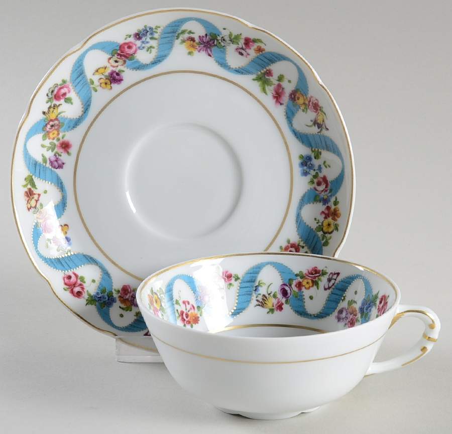 Comtesse Du Barry Flat Cup & Saucer Set by Royale (France)-1