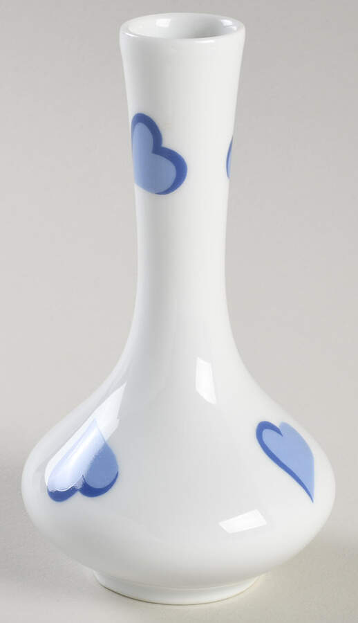 Coeurs Blue 5" Bud Vase by Royale (France)-1
