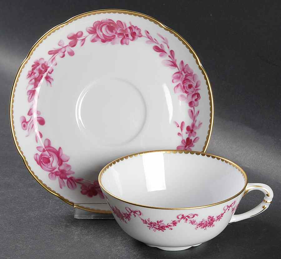 Louis XV Flat Cup & Saucer Set by Royale (France)-1