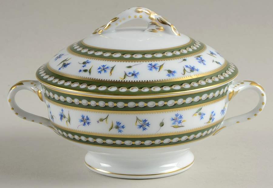 Marie Antoinette Cream Soup Bowl & Lid Set by Royale (France)-1