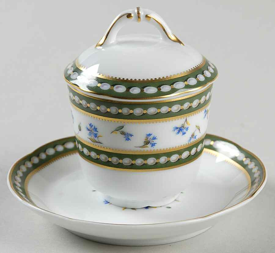 Marie Antoinette 3-Piece Pot de Creme with Underplate by Royale (France)-1