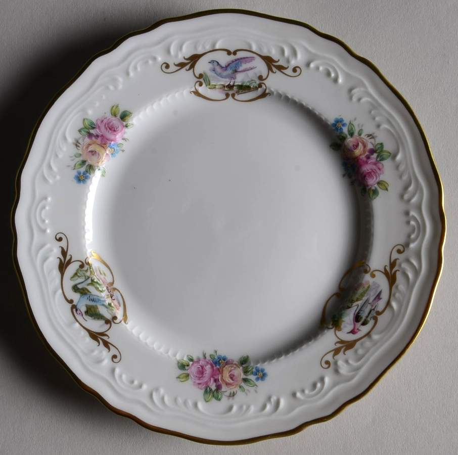 Oiseaux Roses Bread & Butter Plate by Royale (France)-1