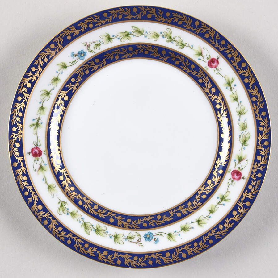 St. Cloud Dark Blue Bread & Butter Plate by Royale (France)-1