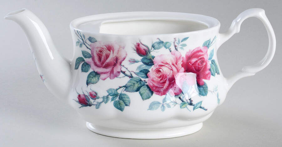 English Rose Oval Teapot No Lid by Roy Kirkham-1