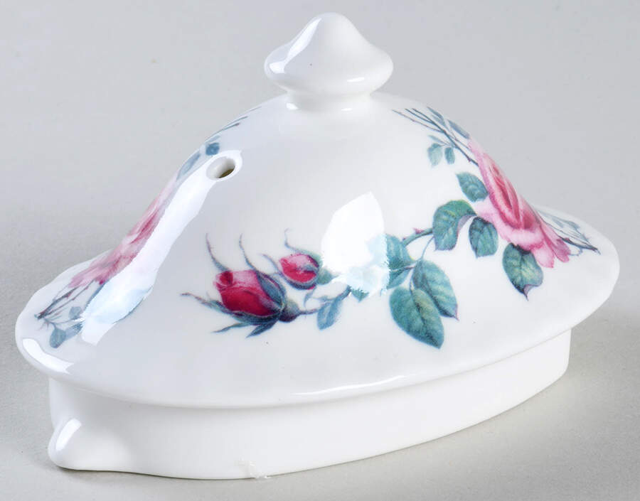 English Rose Lid for Oval Teapot by Roy Kirkham-1