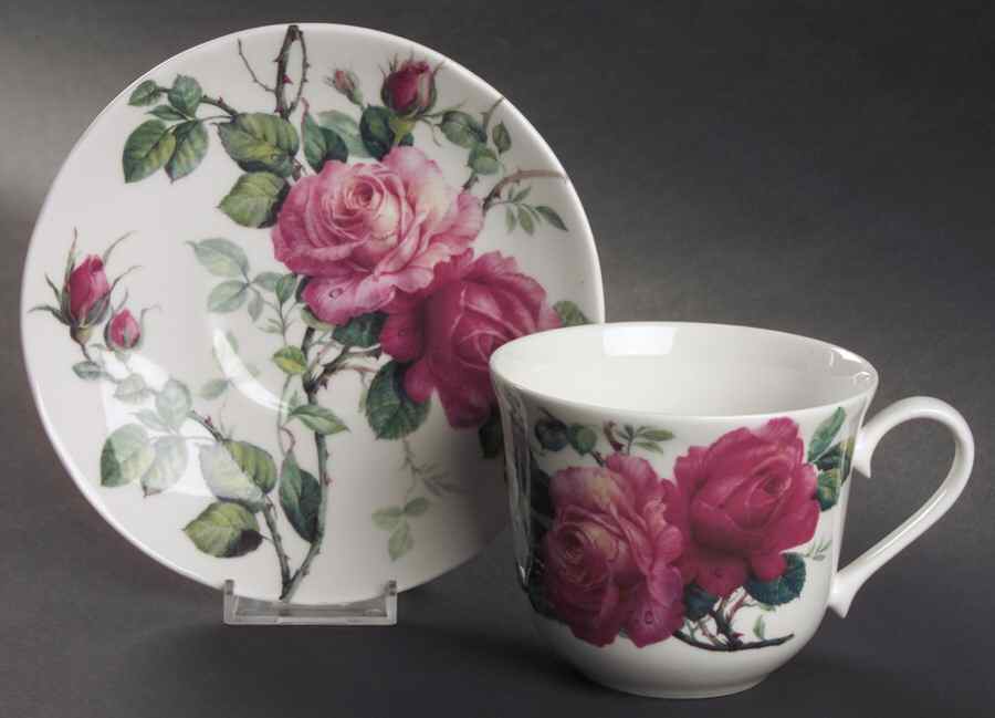 English Rose Breakfast Cup & Saucer Set by Roy Kirkham-1